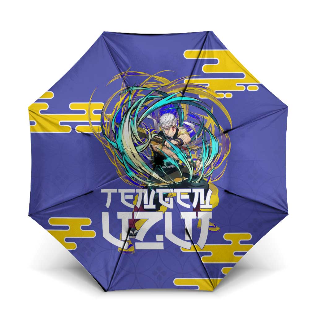 Tengen Uzui Demon Slayer Umbrella Vibrant Anime Soundwave Style