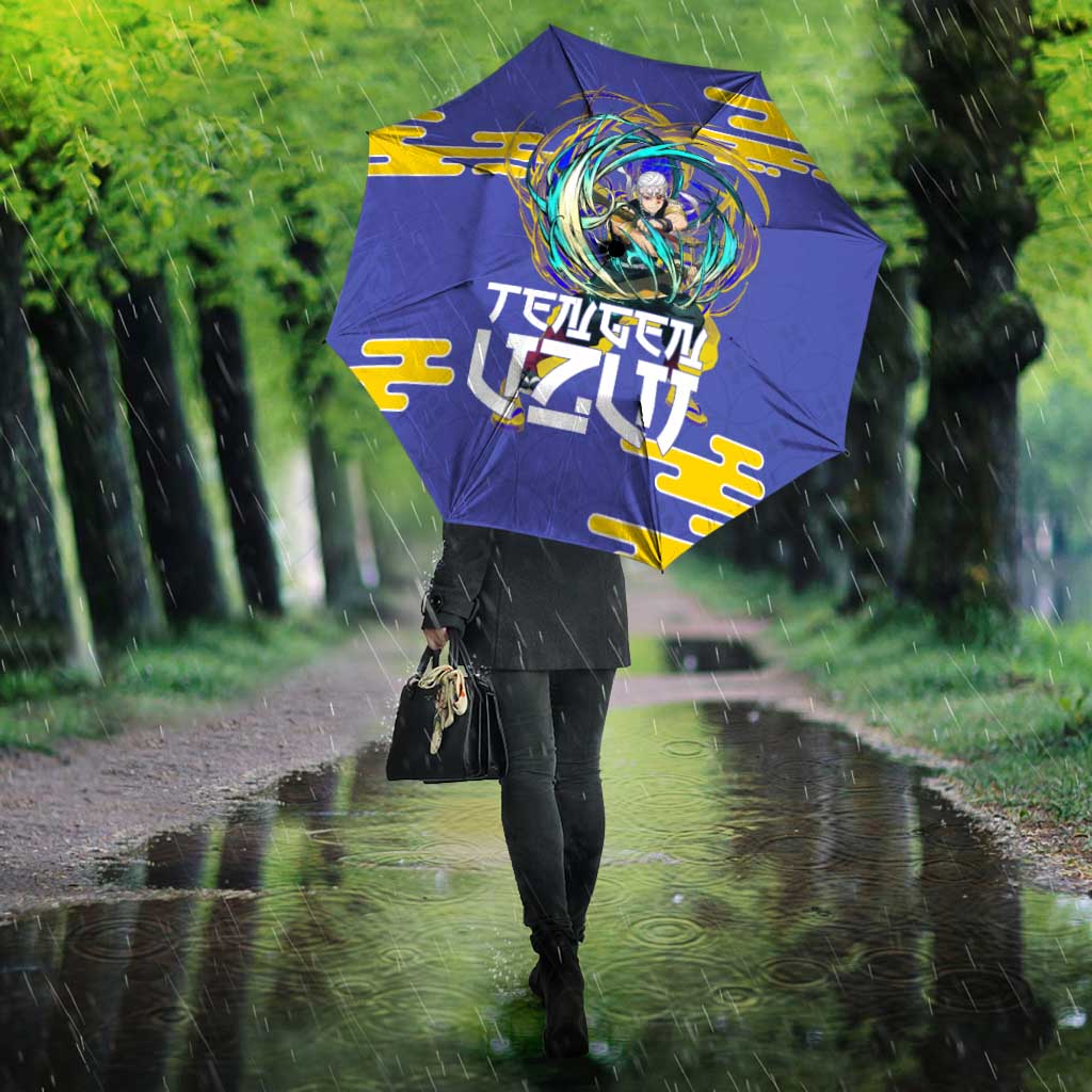 Tengen Uzui Demon Slayer Umbrella Vibrant Anime Soundwave Style