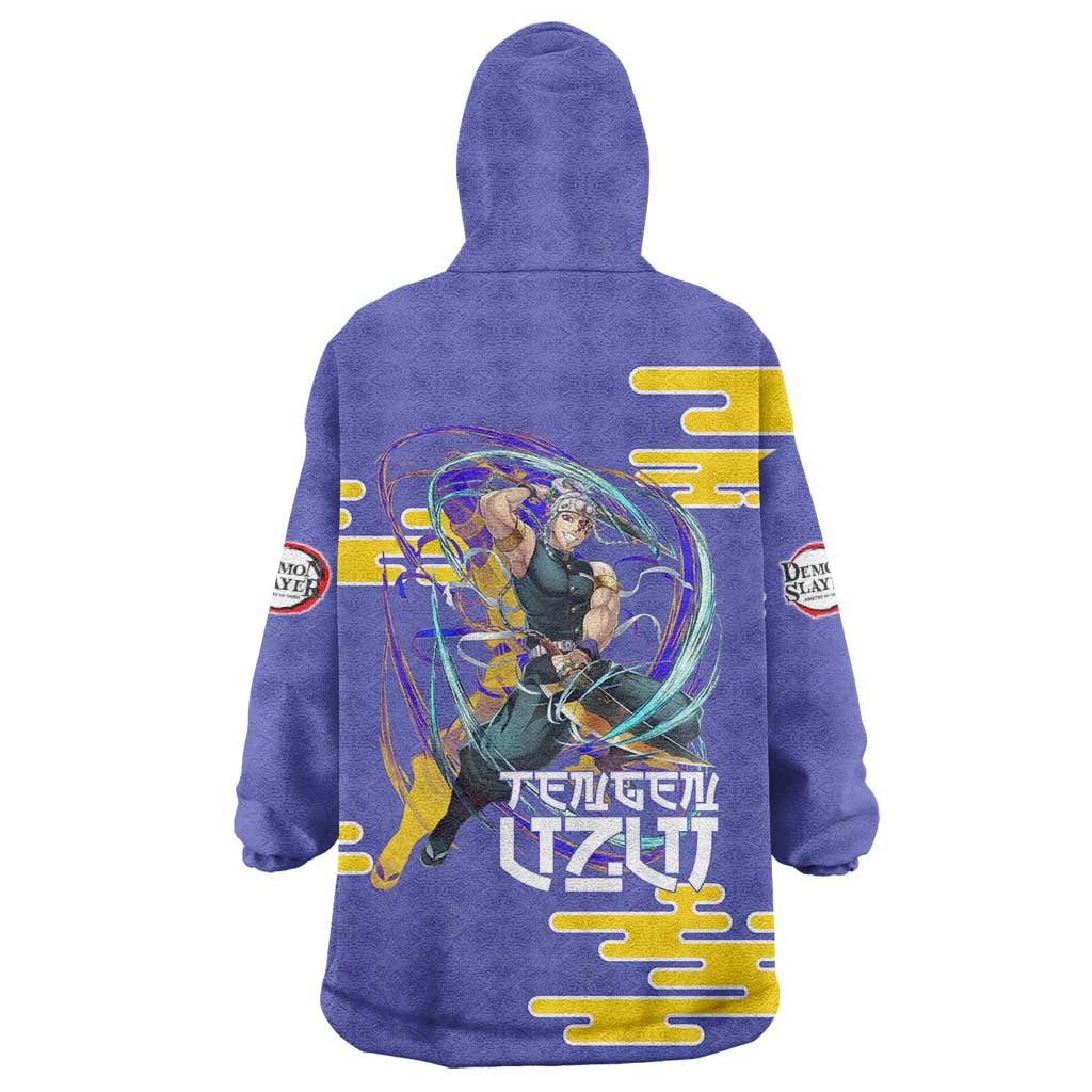 Tengen Uzui Demon Slayer Wearable Blanket Hoodie Vibrant Anime Soundwave Style