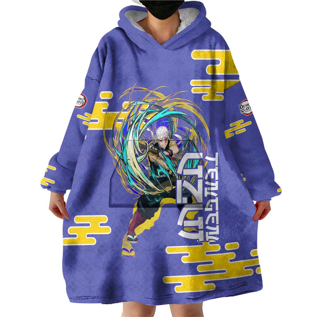 Tengen Uzui Demon Slayer Wearable Blanket Hoodie Vibrant Anime Soundwave Style
