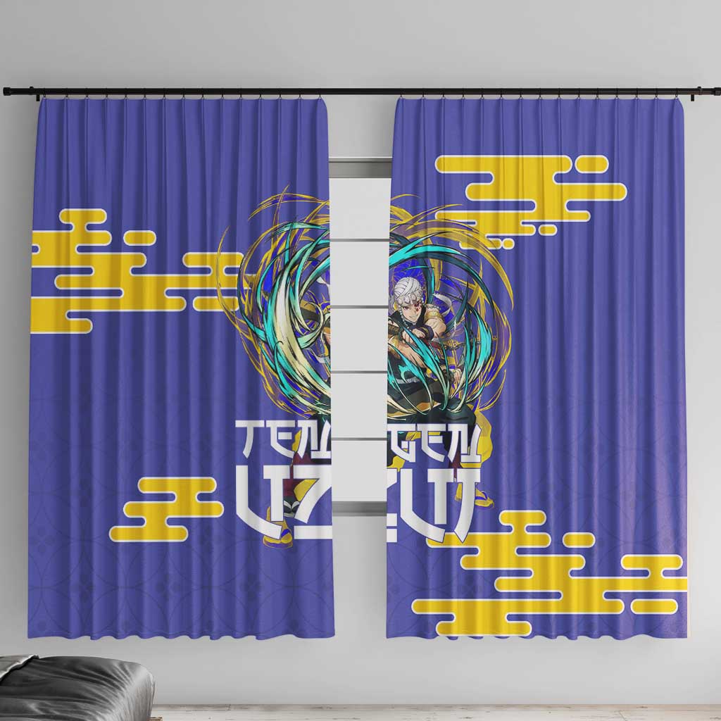 Tengen Uzui Demon Slayer Window Curtain Vibrant Anime Soundwave Style