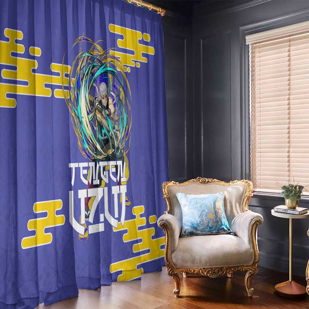 Tengen Uzui Demon Slayer Window Curtain Vibrant Anime Soundwave Style