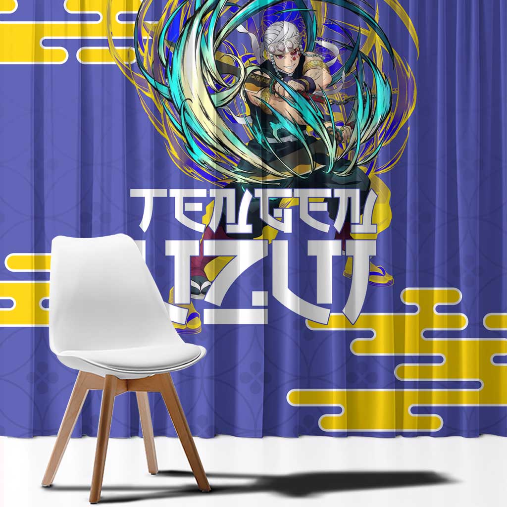 Tengen Uzui Demon Slayer Window Curtain Vibrant Anime Soundwave Style