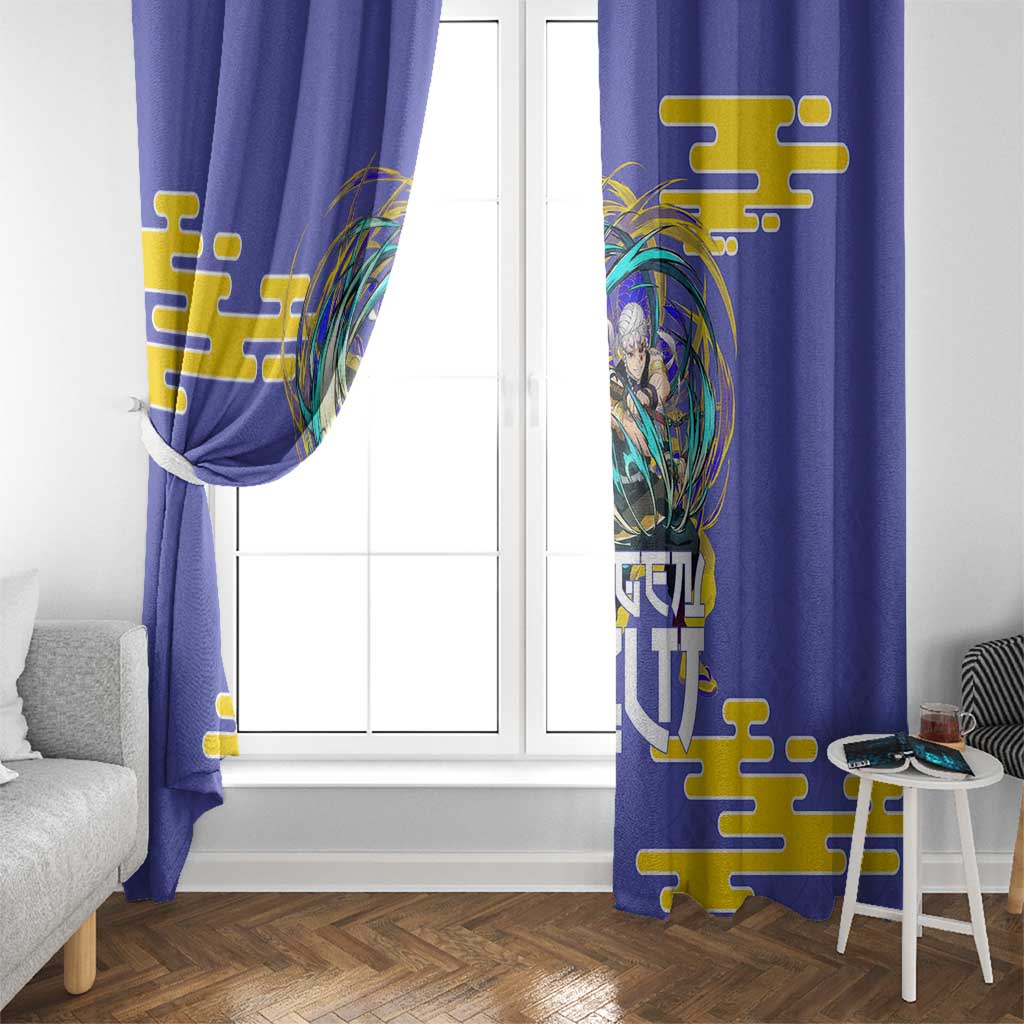 Tengen Uzui Demon Slayer Window Curtain Vibrant Anime Soundwave Style