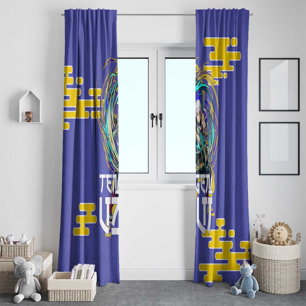 Tengen Uzui Demon Slayer Window Curtain Vibrant Anime Soundwave Style