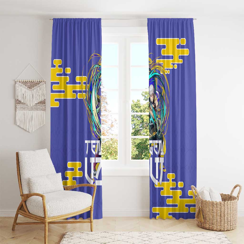 Tengen Uzui Demon Slayer Window Curtain Vibrant Anime Soundwave Style