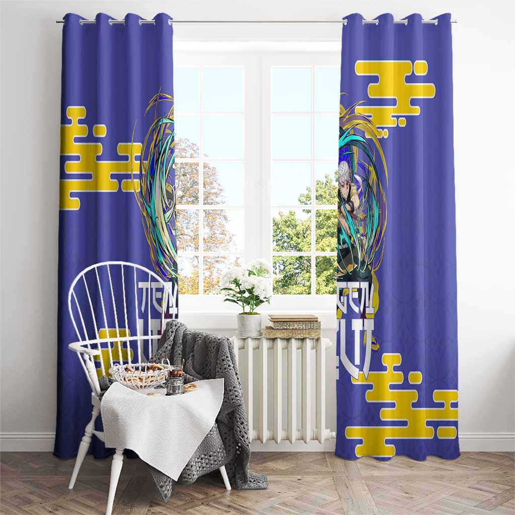 Tengen Uzui Demon Slayer Window Curtain Vibrant Anime Soundwave Style