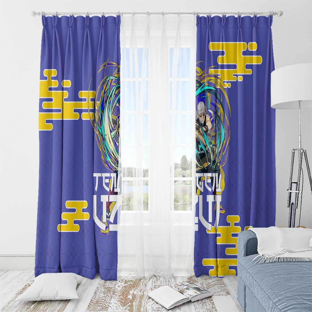 Tengen Uzui Demon Slayer Window Curtain Vibrant Anime Soundwave Style