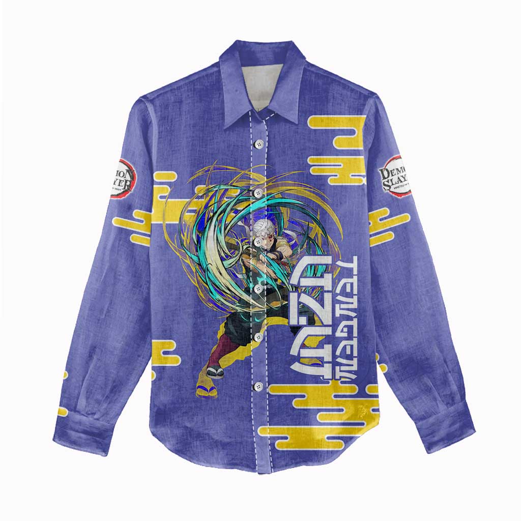 Tengen Uzui Demon Slayer Women Casual Shirt Vibrant Anime Soundwave Style