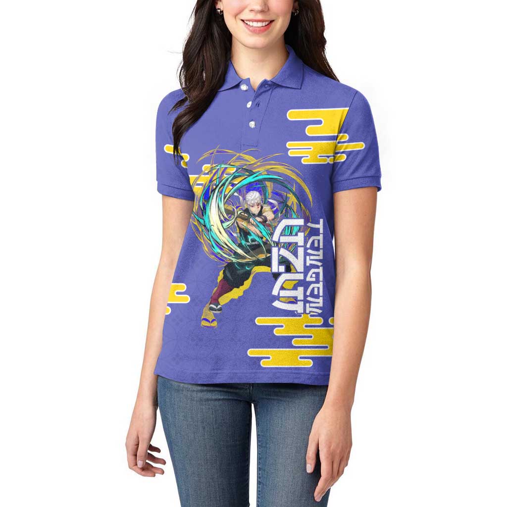 Tengen Uzui Demon Slayer Women Polo Shirt Vibrant Anime Soundwave Style