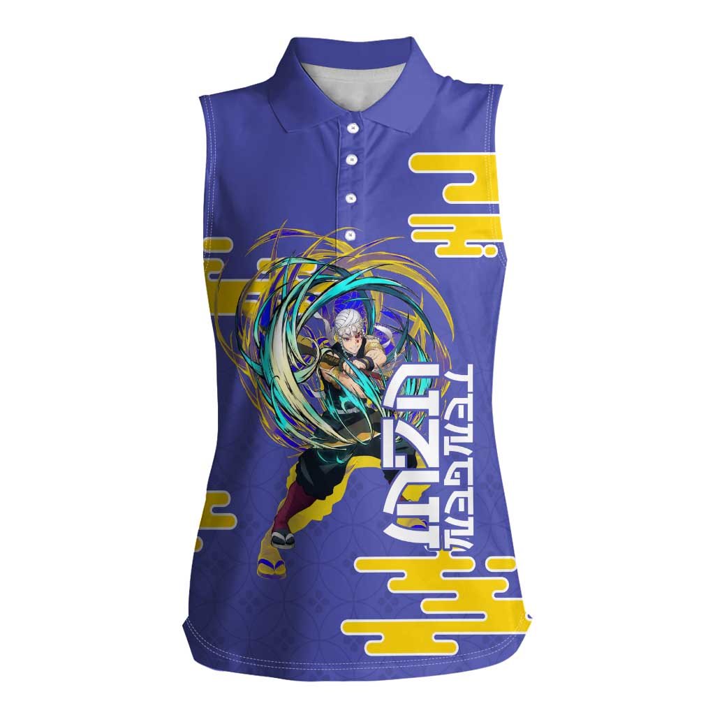 Tengen Uzui Demon Slayer Women Sleeveless Polo Shirt Vibrant Anime Soundwave Style