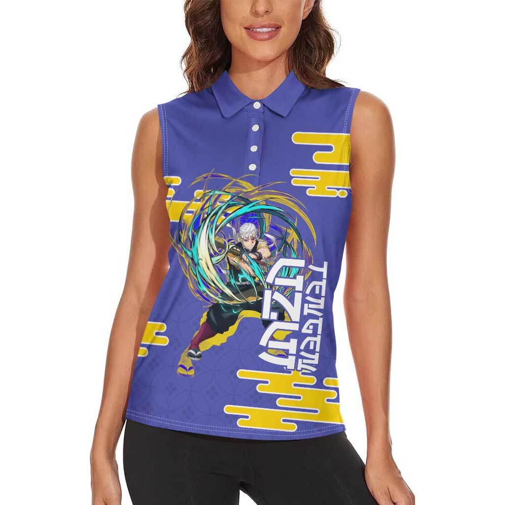Tengen Uzui Demon Slayer Women Sleeveless Polo Shirt Vibrant Anime Soundwave Style