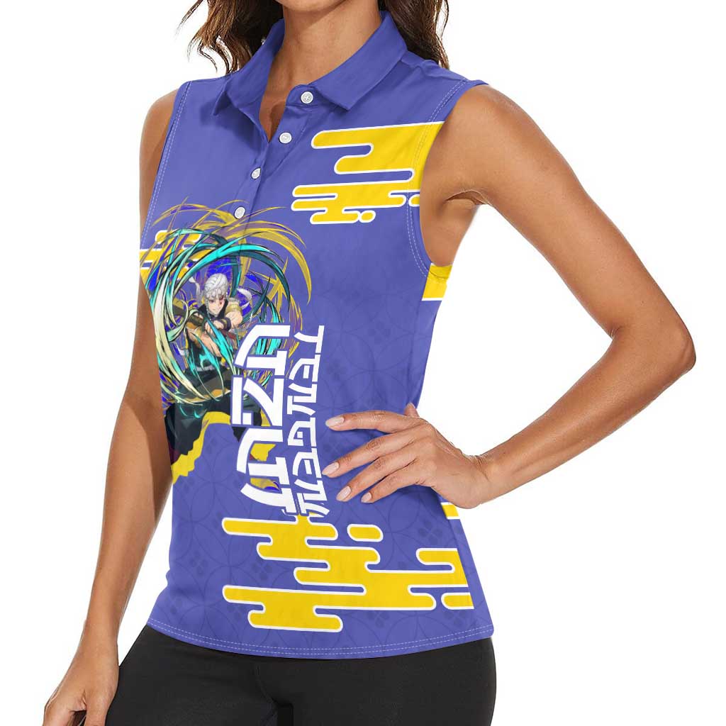 Tengen Uzui Demon Slayer Women Sleeveless Polo Shirt Vibrant Anime Soundwave Style