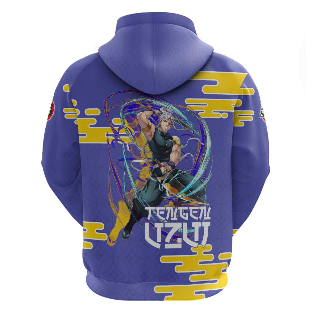 Tengen Uzui Demon Slayer Zip Hoodie Vibrant Anime Soundwave Style