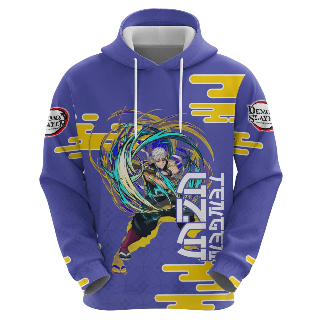 Tengen Uzui Demon Slayer Zip Hoodie Vibrant Anime Soundwave Style
