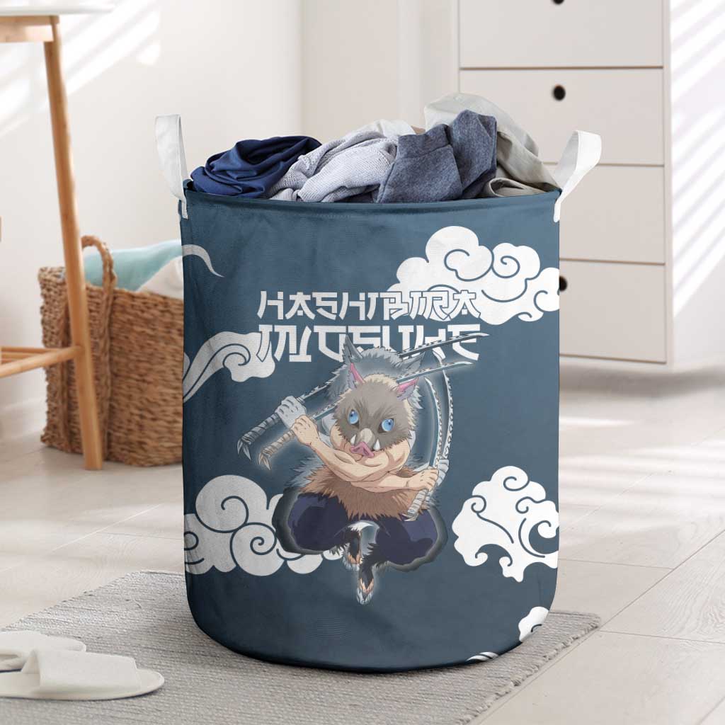 Hashibira Inosuke Demon Slayer Laundry Basket Whirlwind Anime Cloud Pattern Style
