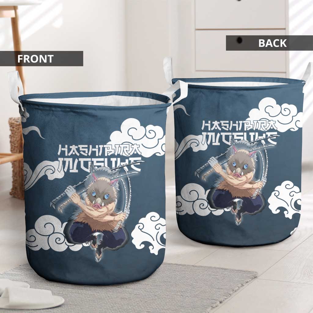 Hashibira Inosuke Demon Slayer Laundry Basket Whirlwind Anime Cloud Pattern Style