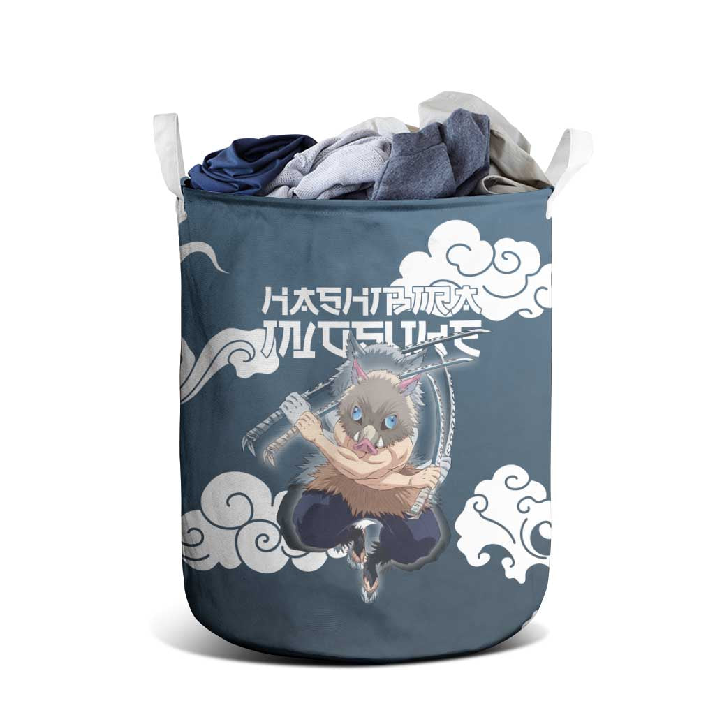 Hashibira Inosuke Demon Slayer Laundry Basket Whirlwind Anime Cloud Pattern Style