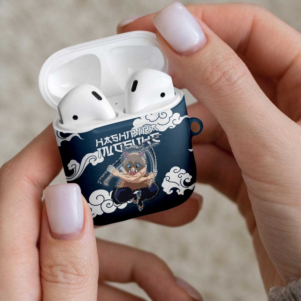 Hashibira Inosuke Demon Slayer AirPods Case Whirlwind Anime Cloud Pattern Style