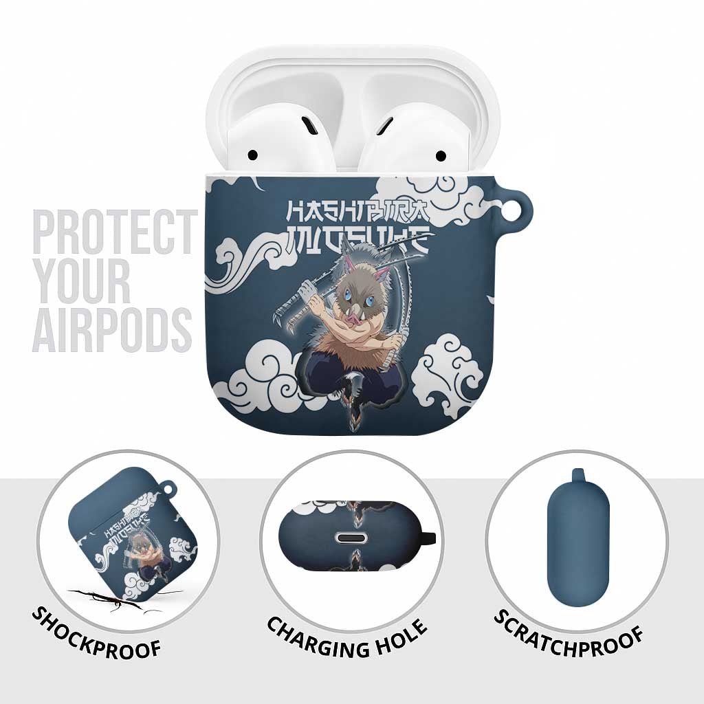 Hashibira Inosuke Demon Slayer AirPods Case Whirlwind Anime Cloud Pattern Style