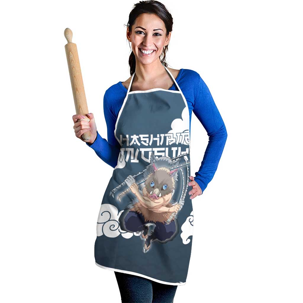 Hashibira Inosuke Demon Slayer Apron Whirlwind Anime Cloud Pattern Style