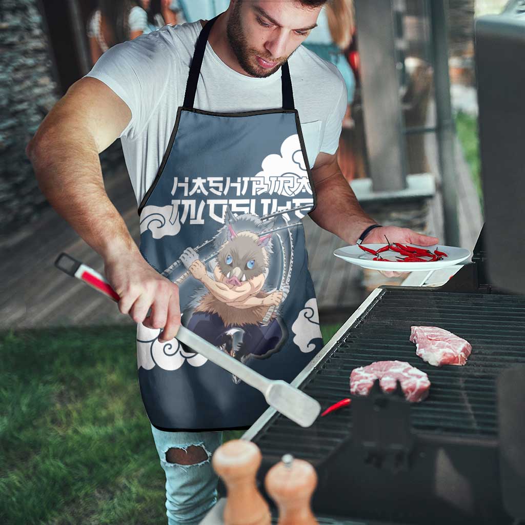 Hashibira Inosuke Demon Slayer Apron Whirlwind Anime Cloud Pattern Style