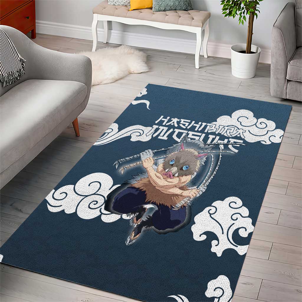 Hashibira Inosuke Demon Slayer Area Rug Whirlwind Anime Cloud Pattern Style