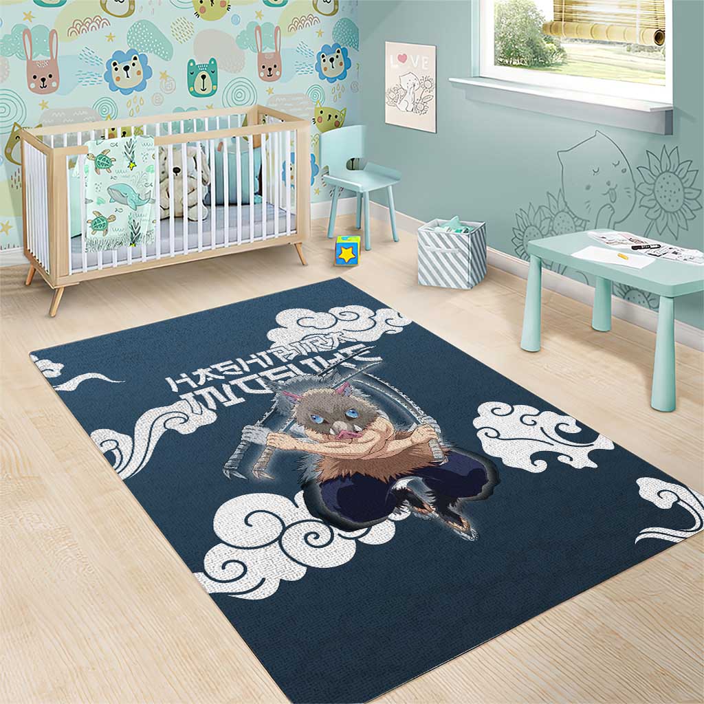 Hashibira Inosuke Demon Slayer Area Rug Whirlwind Anime Cloud Pattern Style