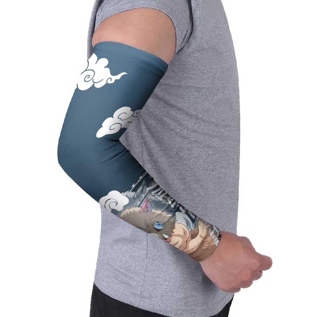 Hashibira Inosuke Demon Slayer Arm Sleeves Whirlwind Anime Cloud Pattern Style