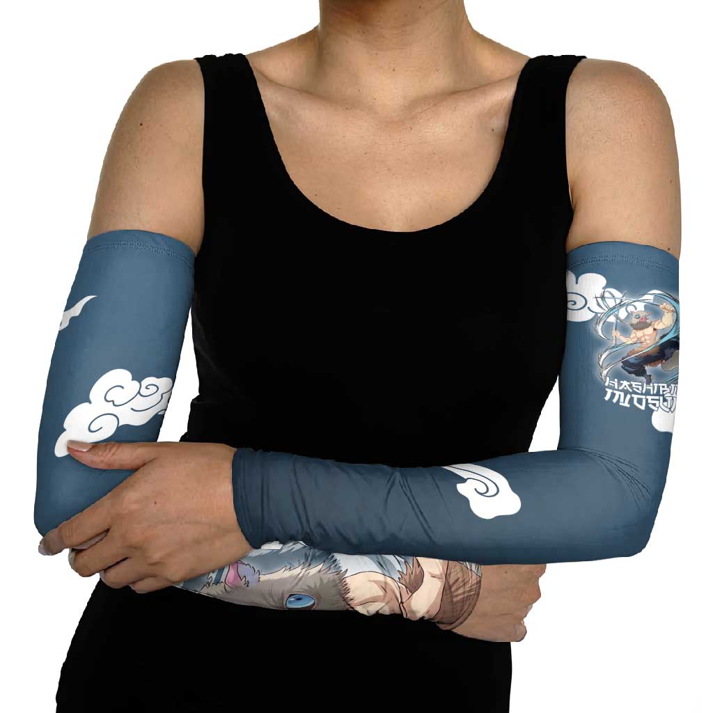Hashibira Inosuke Demon Slayer Arm Sleeves Whirlwind Anime Cloud Pattern Style