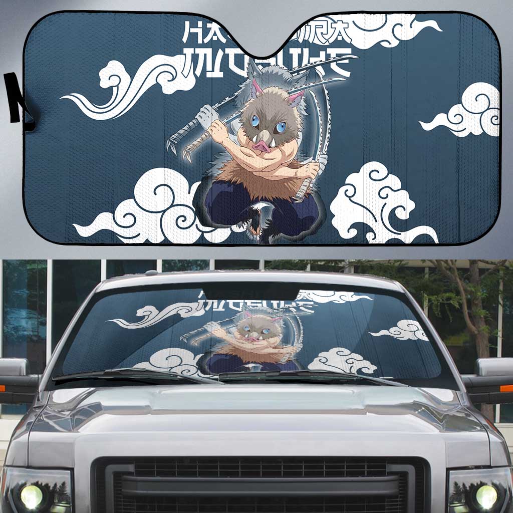 Hashibira Inosuke Demon Slayer Auto Sun Shade Whirlwind Anime Cloud Pattern Style