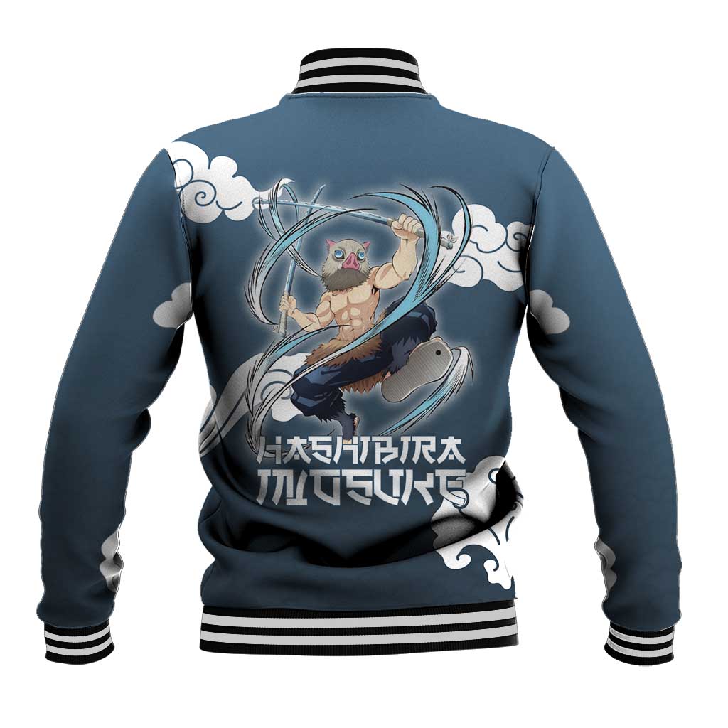 Hashibira Inosuke Demon Slayer Baseball Jacket Whirlwind Anime Cloud Pattern Style
