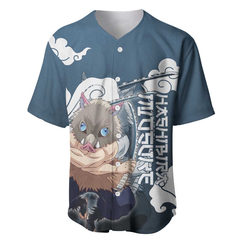 Hashibira Inosuke Demon Slayer Baseball Jersey Whirlwind Anime Cloud Pattern Style