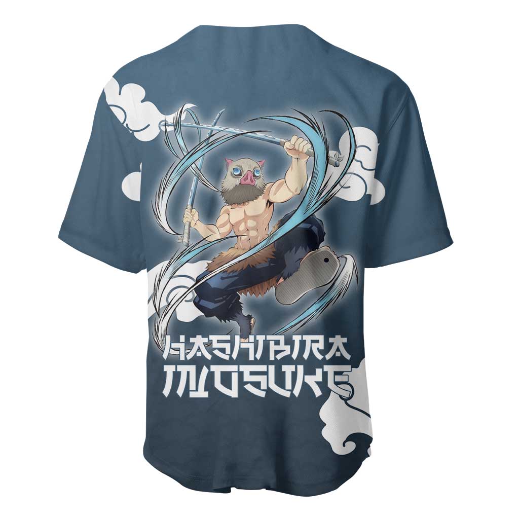 Hashibira Inosuke Demon Slayer Baseball Jersey Whirlwind Anime Cloud Pattern Style
