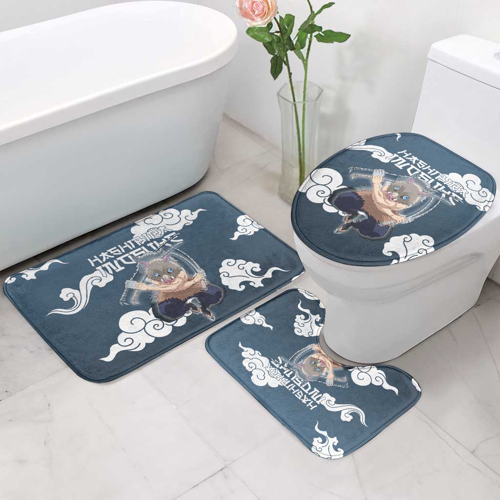 Hashibira Inosuke Demon Slayer Bathroom Set Whirlwind Anime Cloud Pattern Style