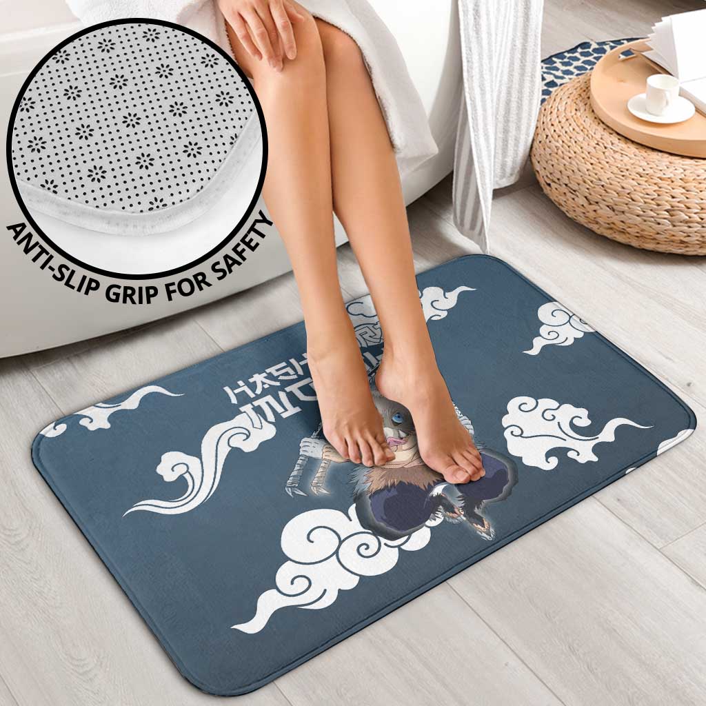 Hashibira Inosuke Demon Slayer Bathroom Set Whirlwind Anime Cloud Pattern Style
