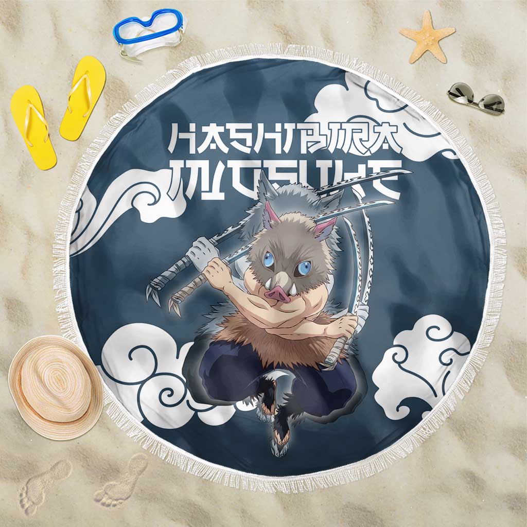 Hashibira Inosuke Demon Slayer Beach Blanket Whirlwind Anime Cloud Pattern Style