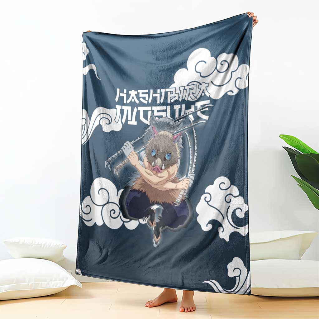Hashibira Inosuke Demon Slayer Blanket Whirlwind Anime Cloud Pattern Style