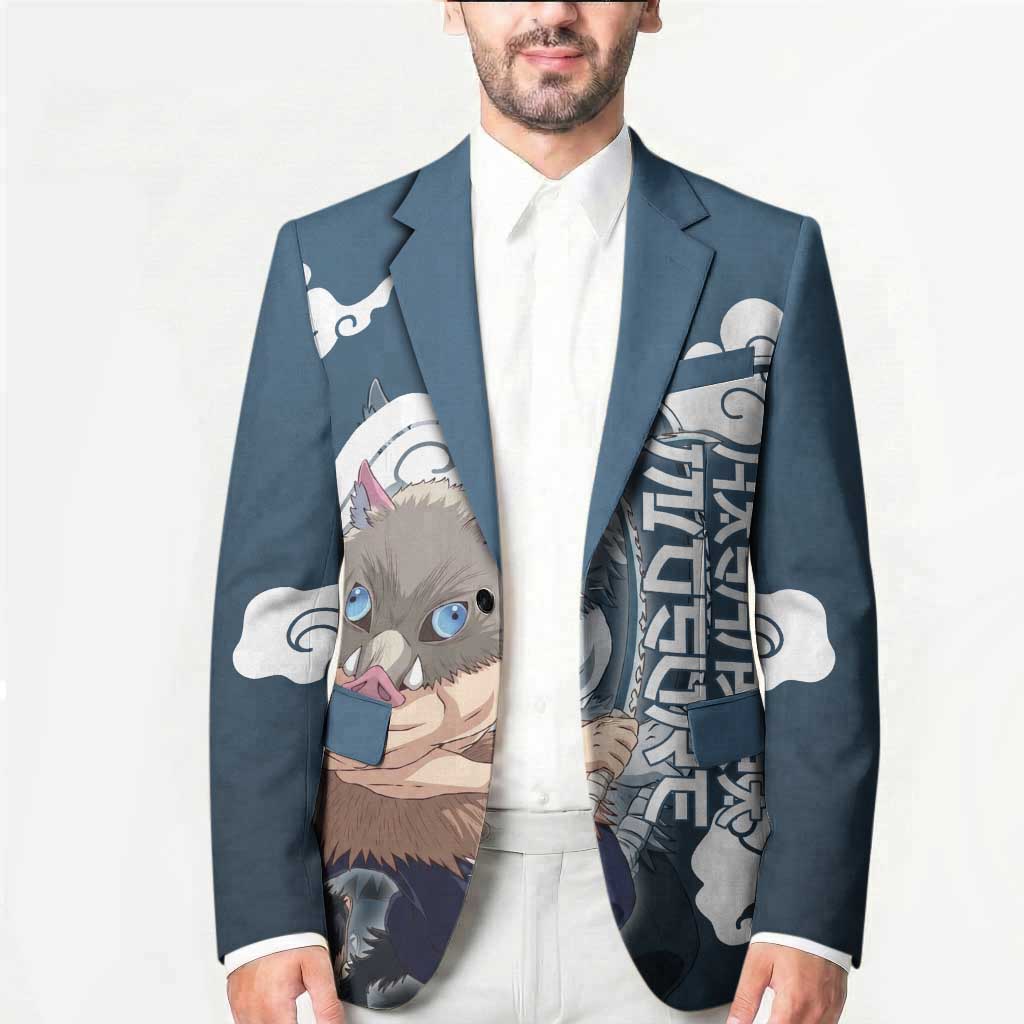Hashibira Inosuke Demon Slayer Blazer Whirlwind Anime Cloud Pattern Style