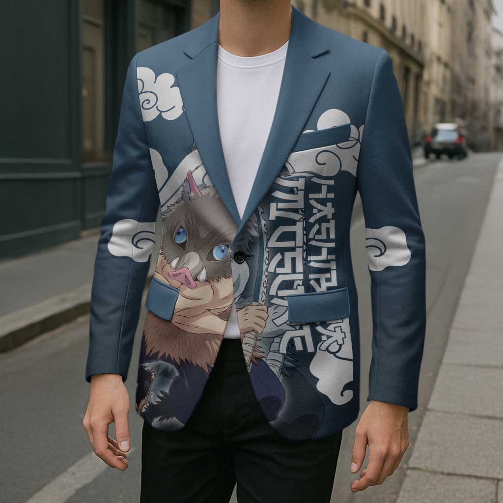 Hashibira Inosuke Demon Slayer Blazer Whirlwind Anime Cloud Pattern Style