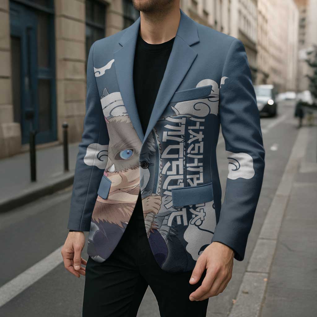 Hashibira Inosuke Demon Slayer Blazer Whirlwind Anime Cloud Pattern Style