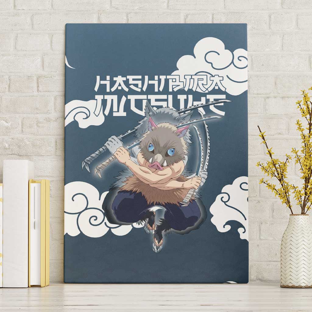 Hashibira Inosuke Demon Slayer Canvas Wall Art Whirlwind Anime Cloud Pattern Style