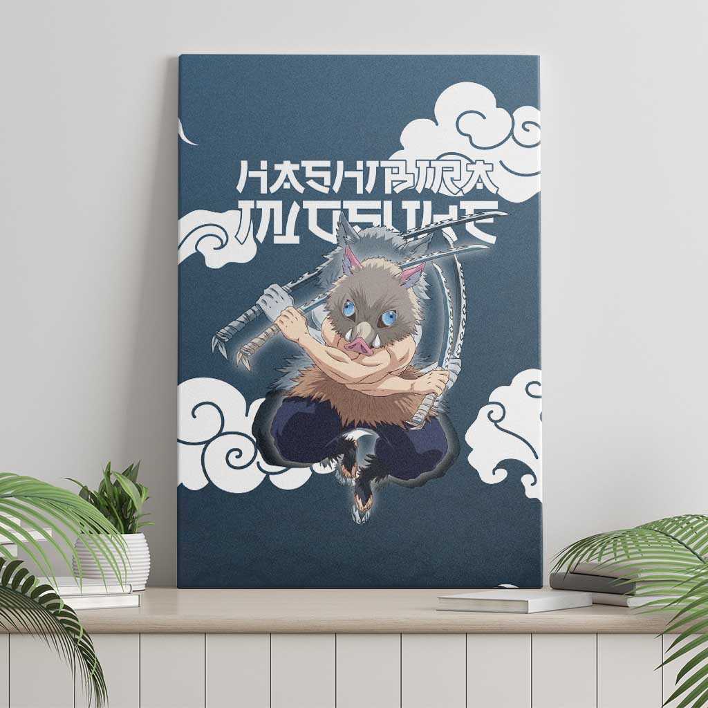 Hashibira Inosuke Demon Slayer Canvas Wall Art Whirlwind Anime Cloud Pattern Style