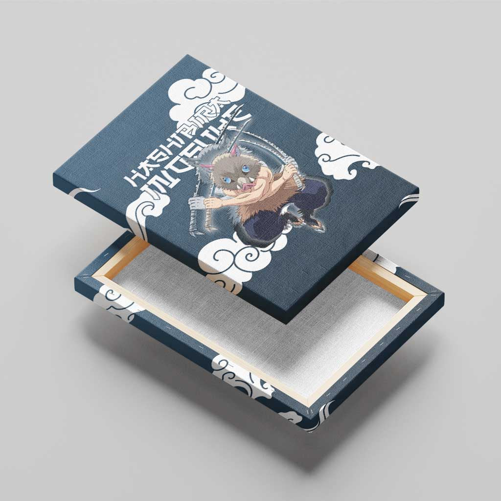 Hashibira Inosuke Demon Slayer Canvas Wall Art Whirlwind Anime Cloud Pattern Style
