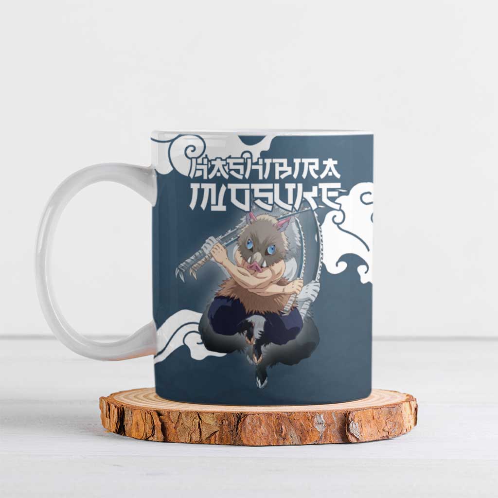 Hashibira Inosuke Demon Slayer Ceramic Mug Whirlwind Anime Cloud Pattern Style