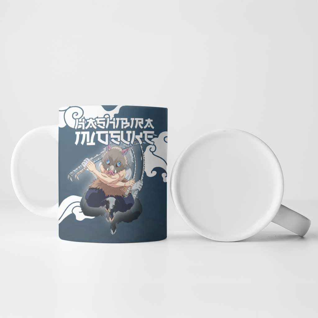 Hashibira Inosuke Demon Slayer Ceramic Mug Whirlwind Anime Cloud Pattern Style