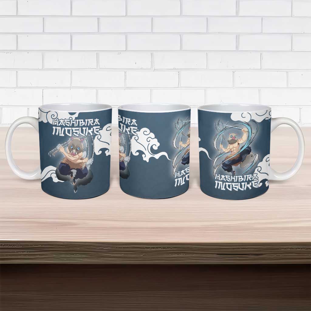 Hashibira Inosuke Demon Slayer Ceramic Mug Whirlwind Anime Cloud Pattern Style