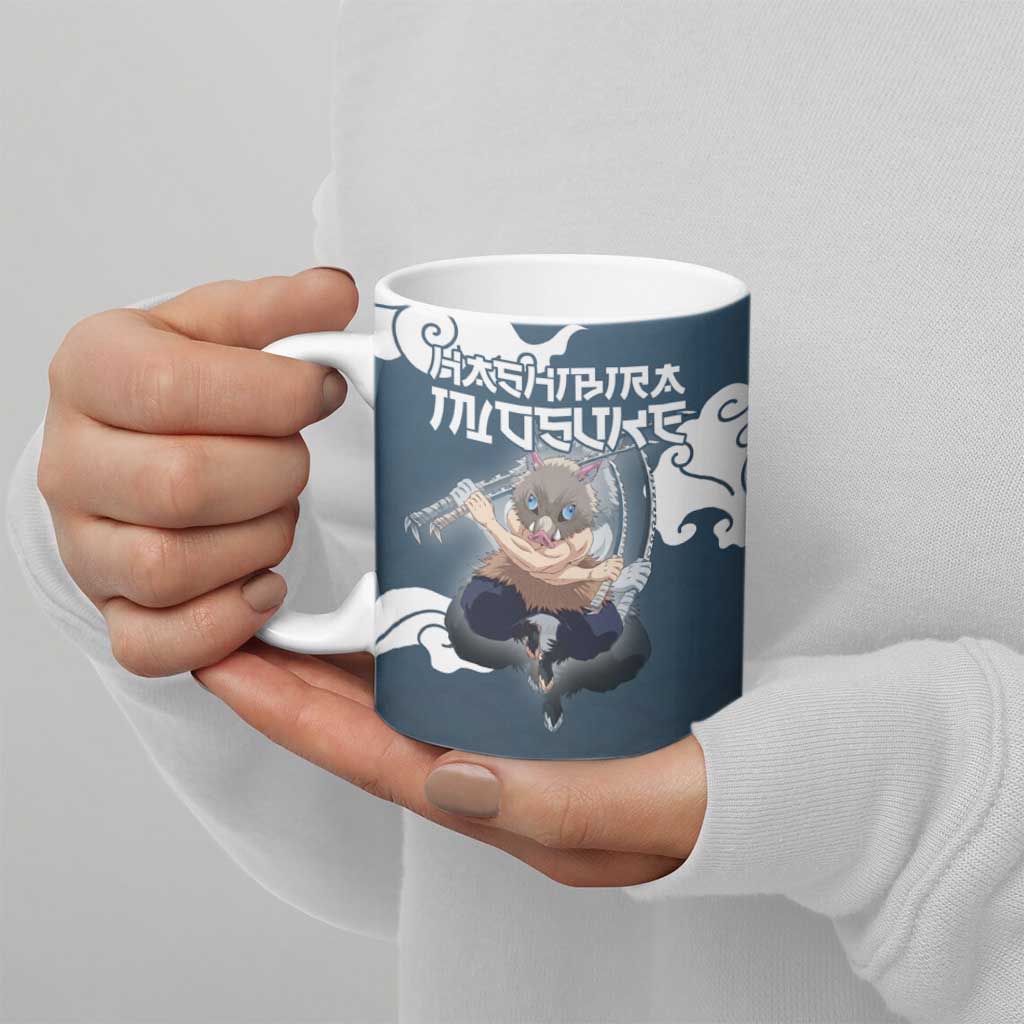 Hashibira Inosuke Demon Slayer Ceramic Mug Whirlwind Anime Cloud Pattern Style