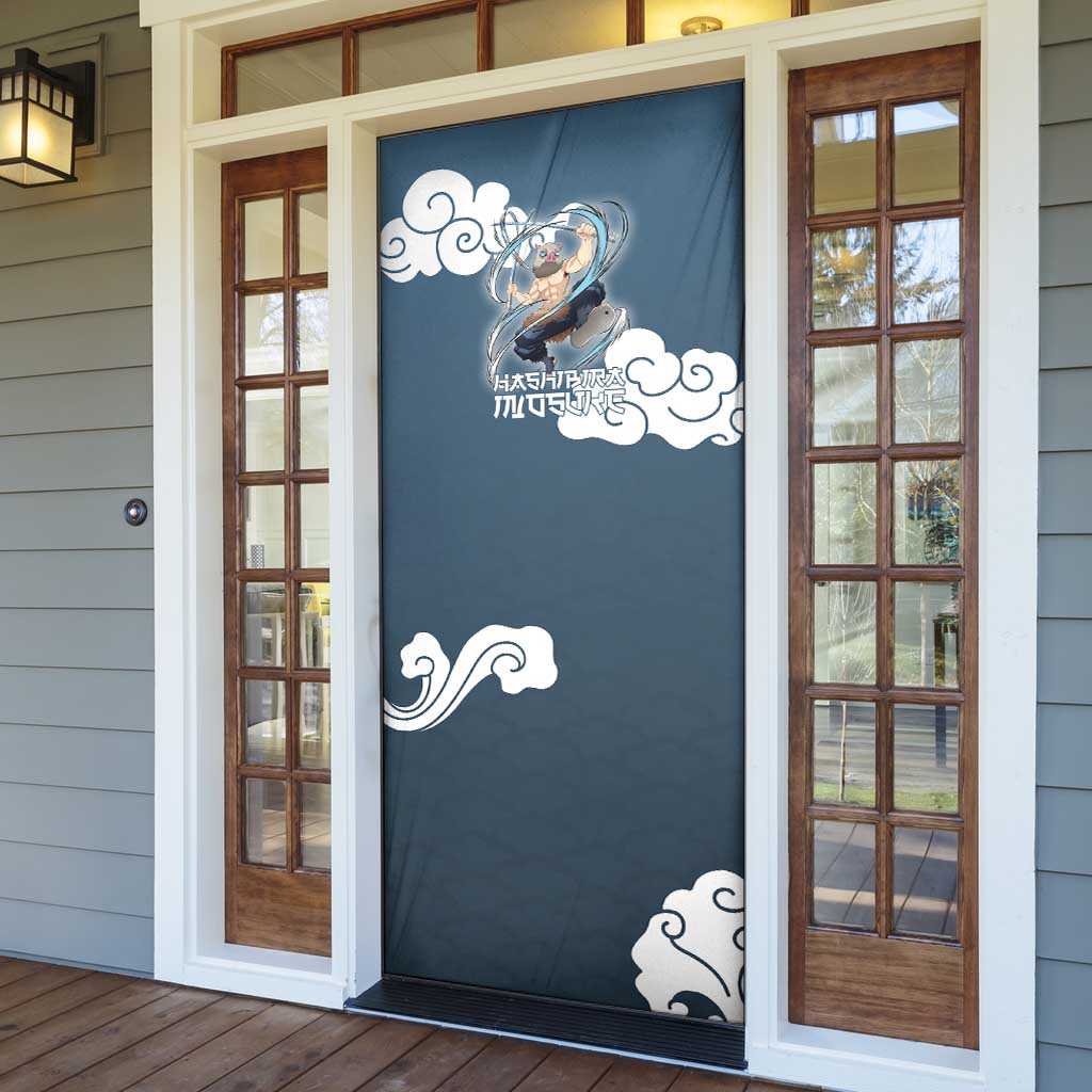Hashibira Inosuke Demon Slayer Door Cover Whirlwind Anime Cloud Pattern Style