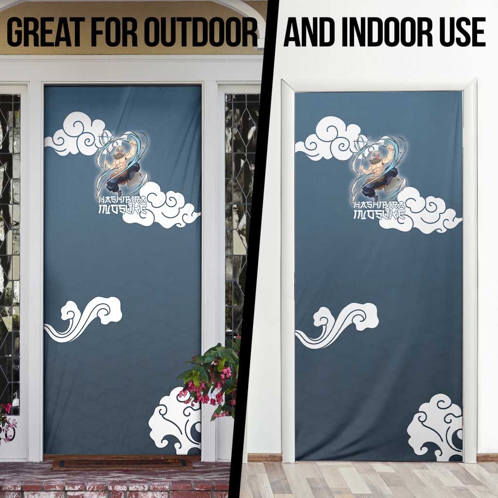 Hashibira Inosuke Demon Slayer Door Cover Whirlwind Anime Cloud Pattern Style